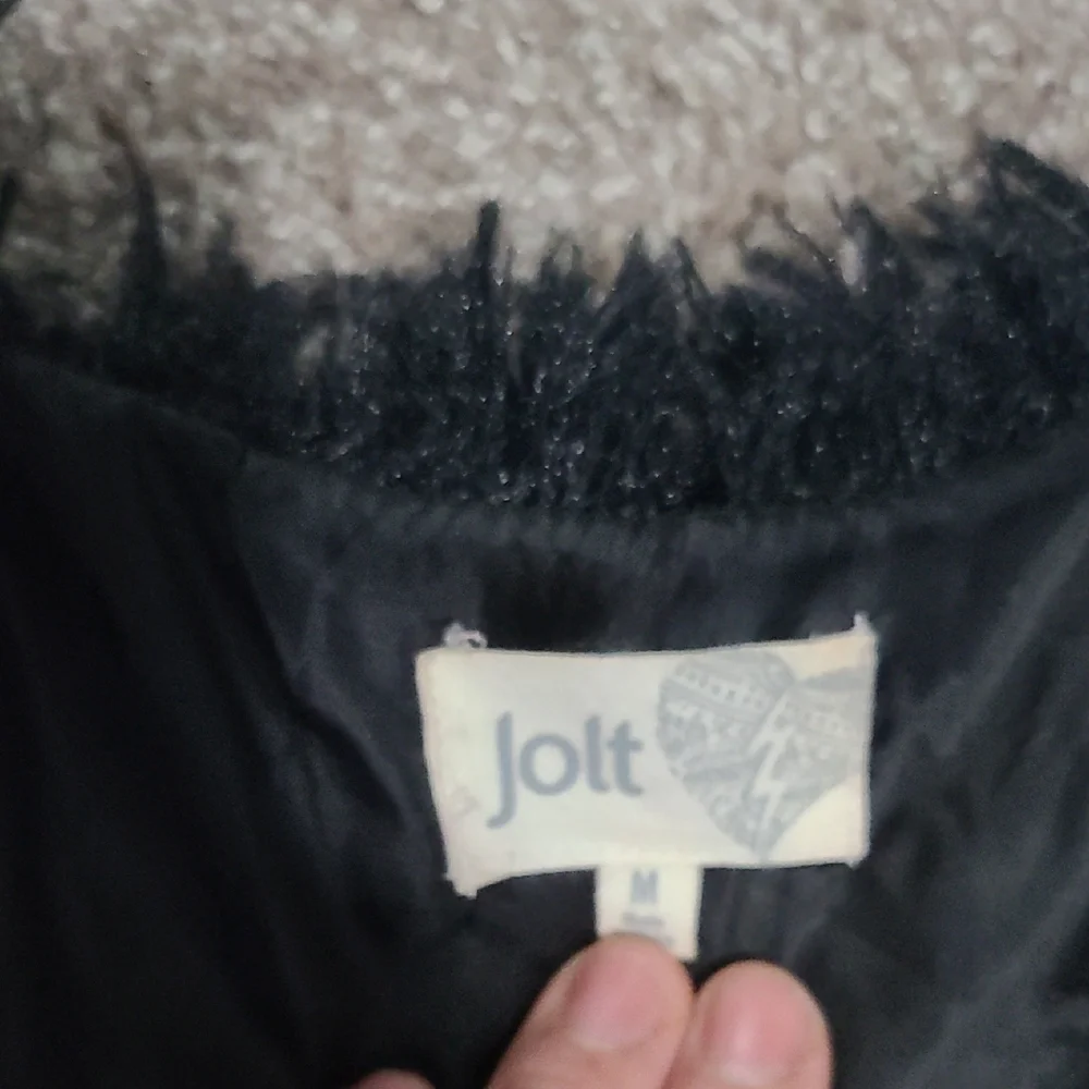 JOLT Black Faux Fur Vest Size M - Picture 2 of 5